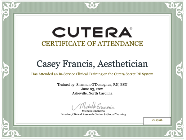 Asheville secret rf microneedling certification