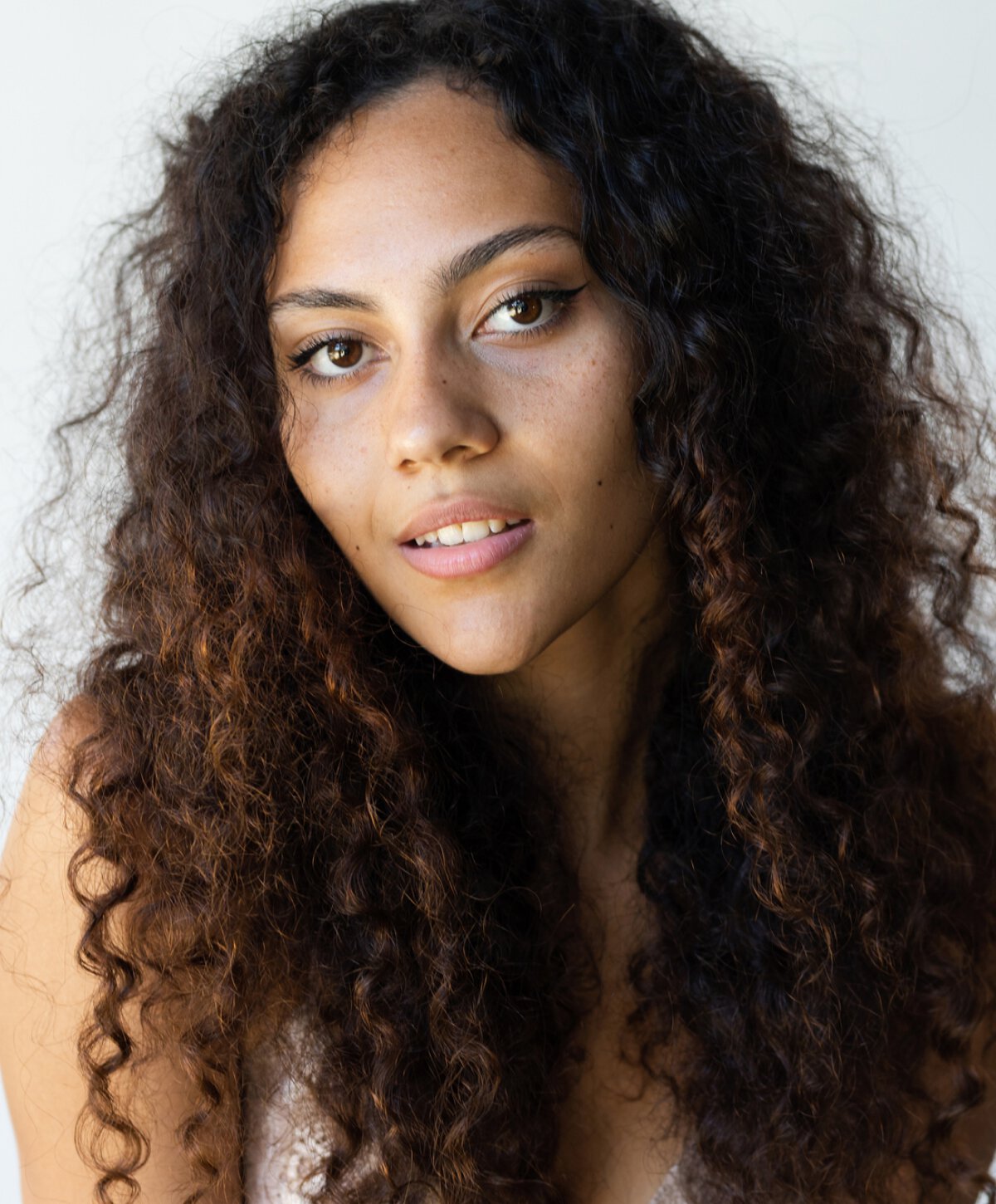Asheville skin care model with brown hair